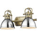 Duncan 2 Light 17 inch Aged Brass Bath Vanity Wall Light in Chrome